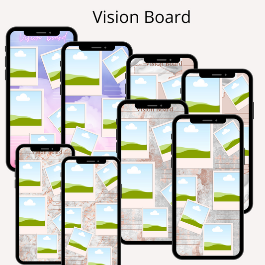 Canva: vision board phone template polaroid version
